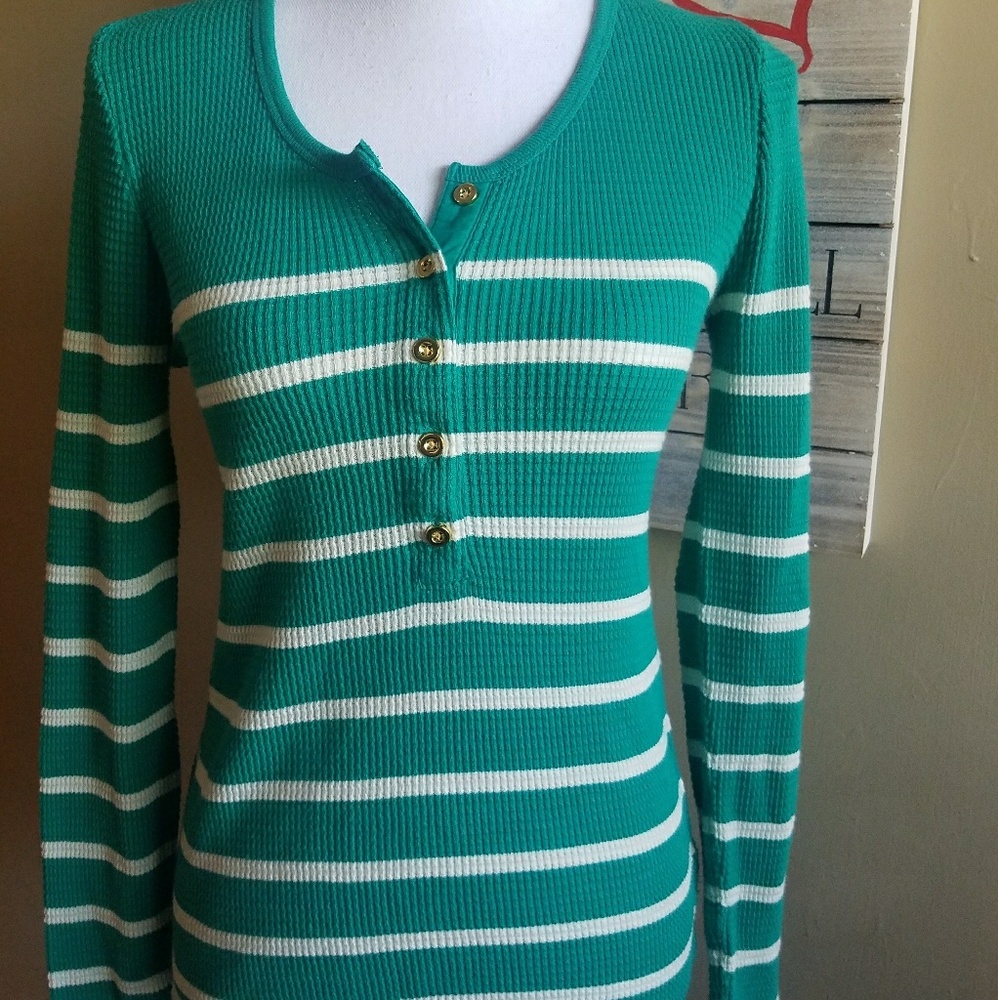 J. Crew Striped Thermal Henley Size S